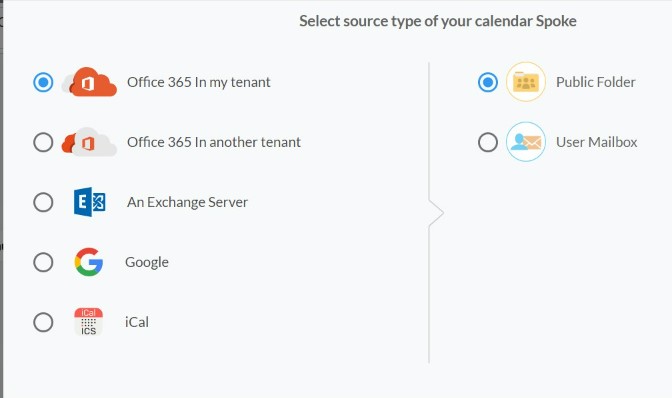 Select Public Folder as Source Type