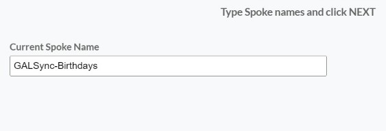 Type in a “Spoke Name” and click next.