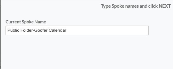 Type in a Spoke Name and Click Next
