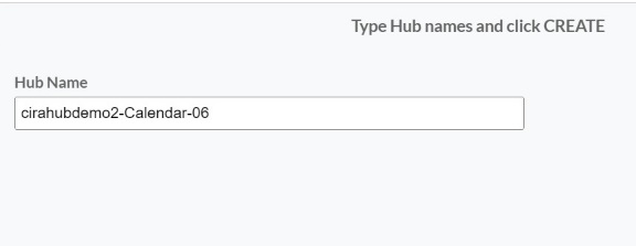 Tapez un « nom de hub » et cliquez sur créer.