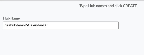 Type in a “Hub Name” and click create.