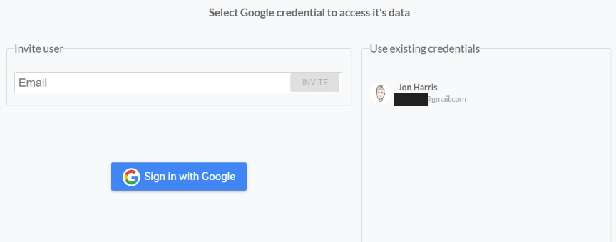 Select Google Credentials