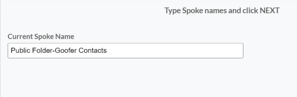 Type in a “Spoke Name” and click next.