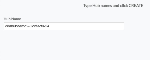 Tapez un « nom de hub » et cliquez sur créer.