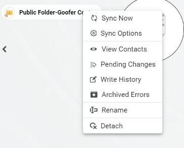 Next, right click your spoke, and select “Sync Options”. 