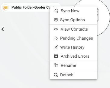 Ensuite, faites un clic droit sur votre spoke et sélectionnez “Sync Options”. 