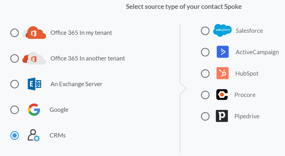 Sélectionnez CRM