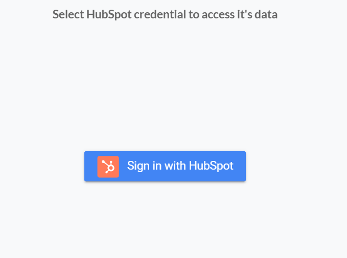 Click Sign in with Hubspot