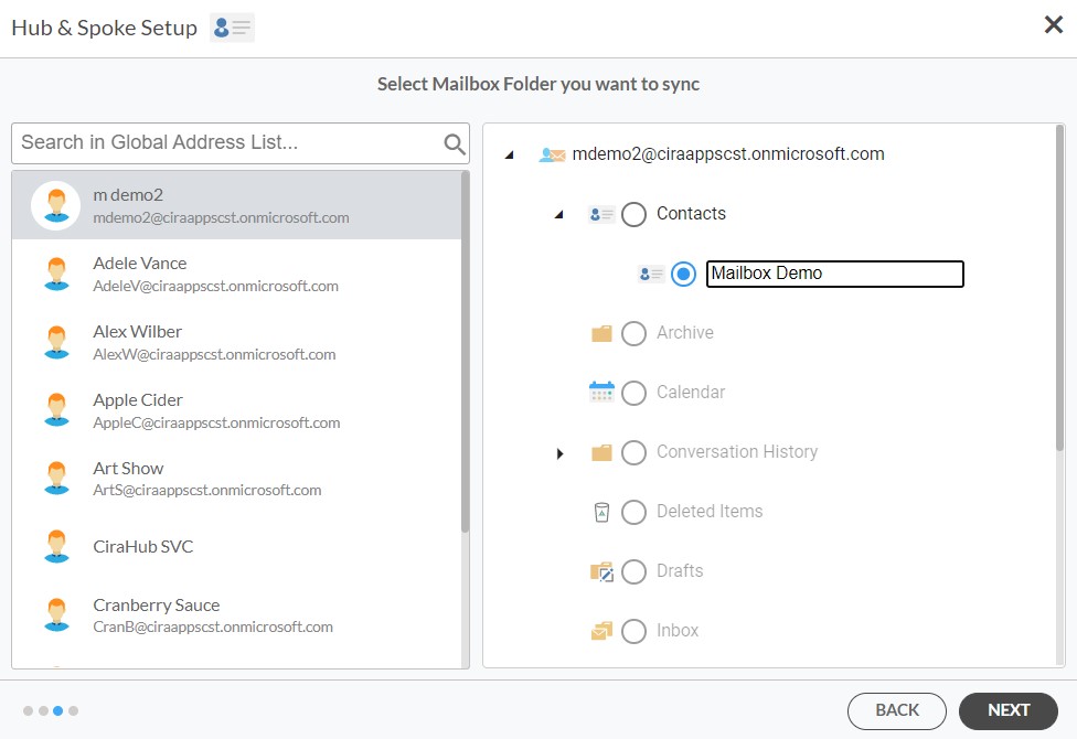 Gal Select User mailbox to Sync