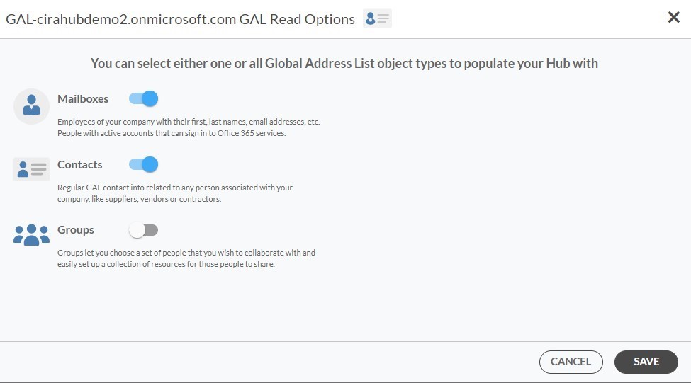 Toggle GAL Settings