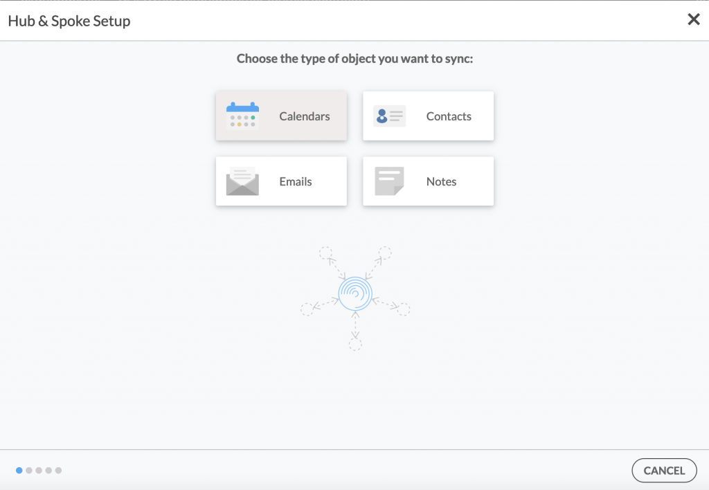 Configuración de centro y conector