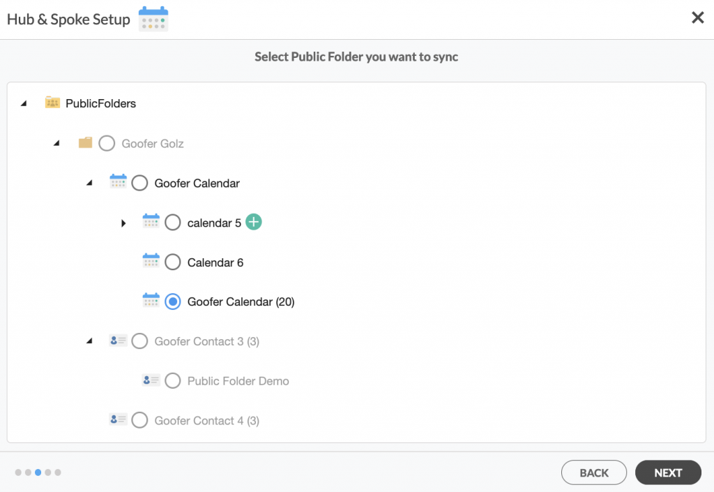 Selecting a Public Folder Calendar