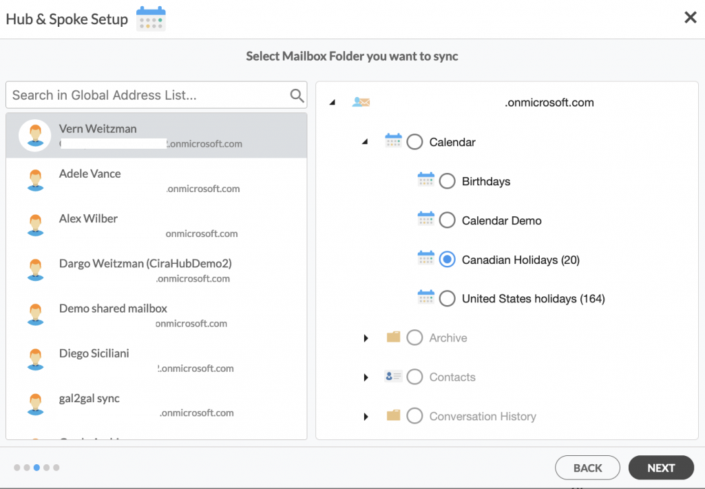 Choosing a User Mailbox Calendar
