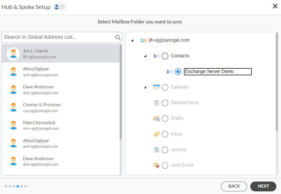 Select the Mailbox Folder you would like to sync.  