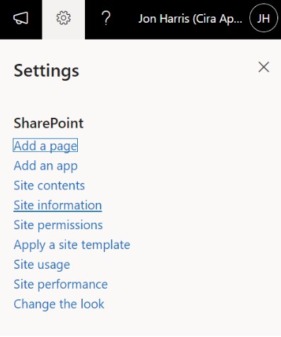 select site settings