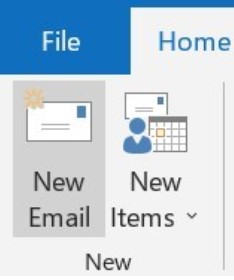 click new email under home tab