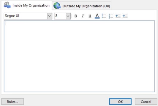 write response for inside my organization tab