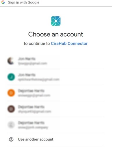Choose a google workspace account to sign in with