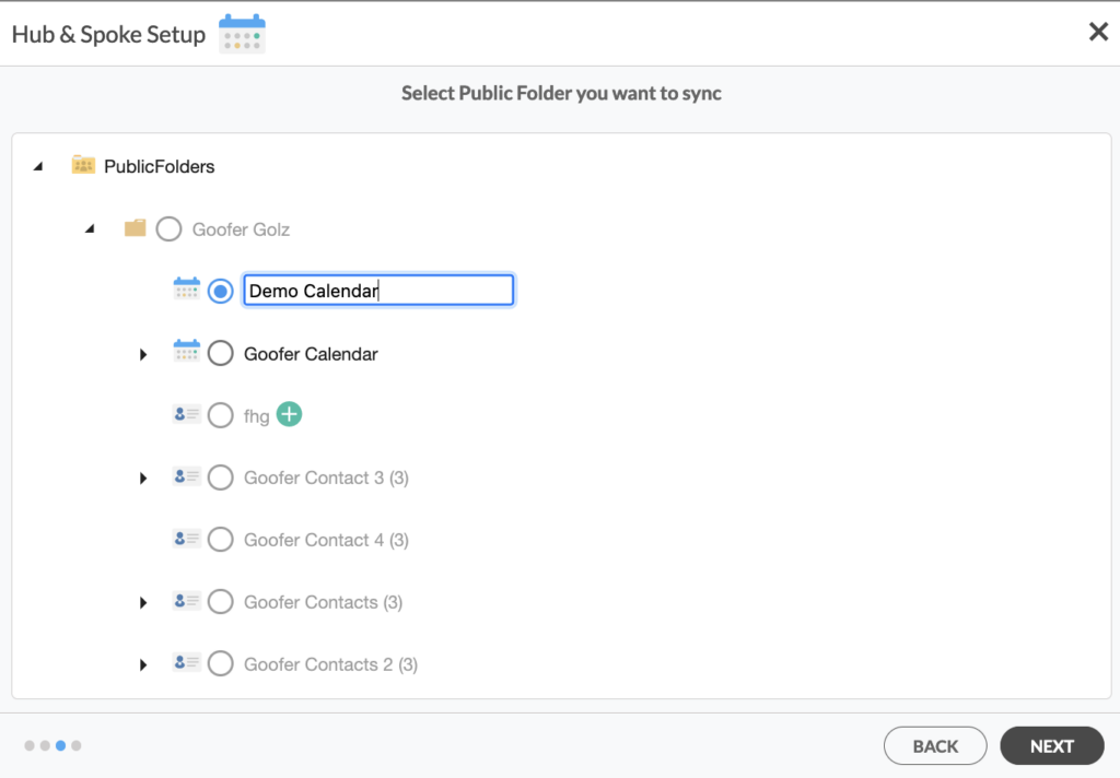 Select the Public folder calendar you want to sync