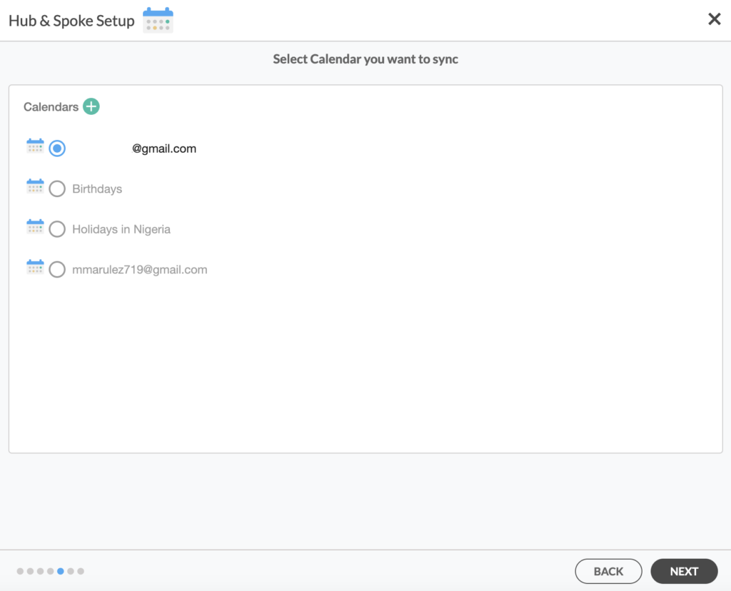 Select the Google Workspace calendar you want to sync